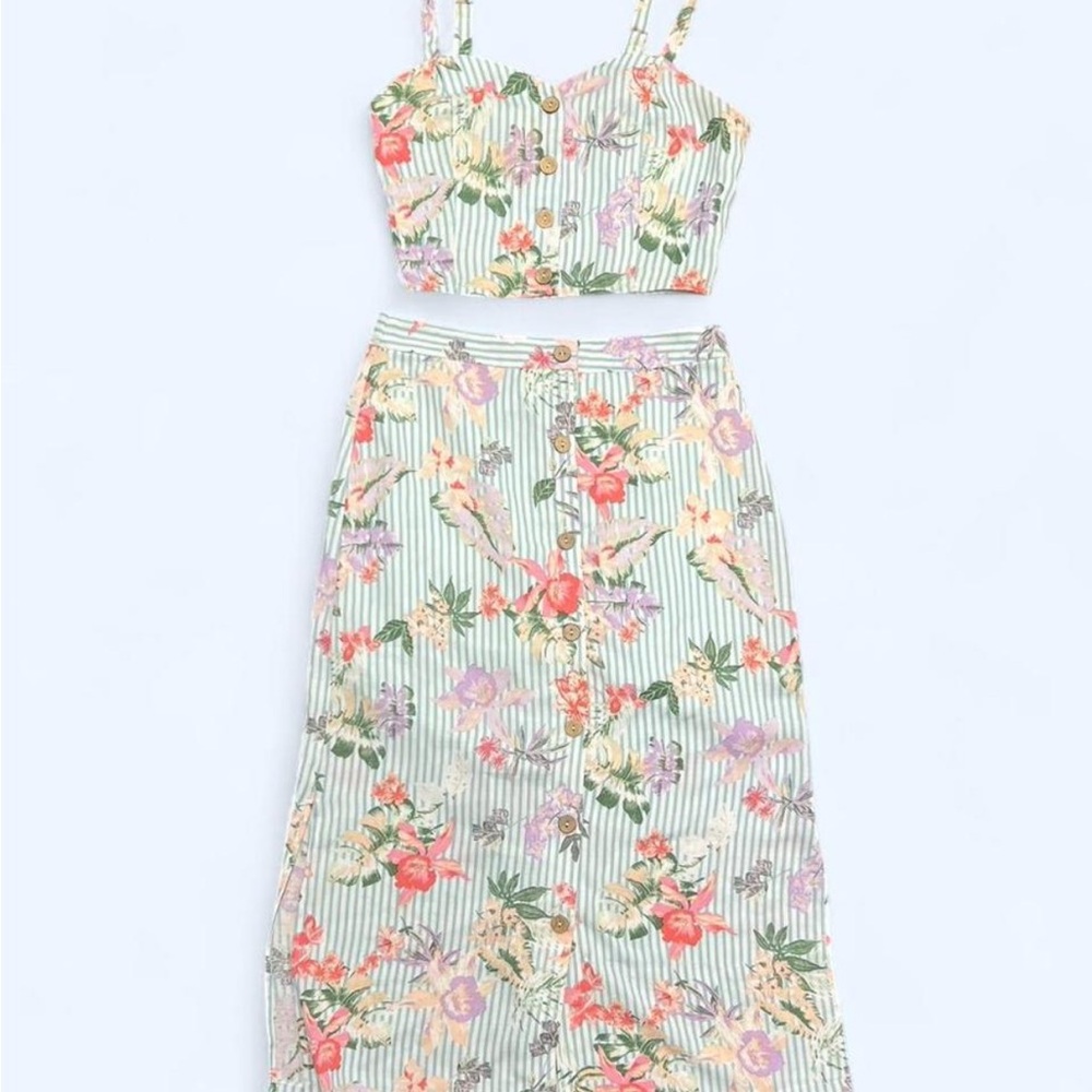 Anthropologie (Hem & Thread) - Two piece floral set